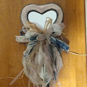 Upcycled Repurposed Mini Heart Shaped Wall Mirror